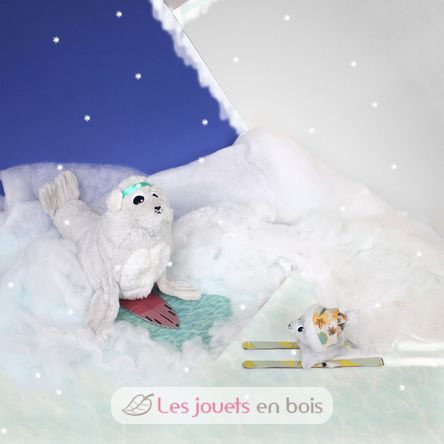 Mamá león marino de peluche y su bebé DE76100 Les Déglingos 8