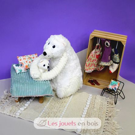 Mamá oso polar de peluche y su bebé DE76110 Les Déglingos 7