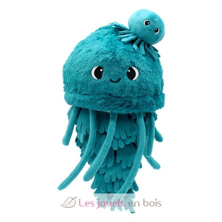 Mamá medusa de peluche y su bebé azul DE75900 Les Déglingos 3
