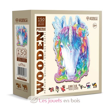 Puzzle de madera Unicornio elegante 150 piezas WC-HE-0177-M Wooden City 2