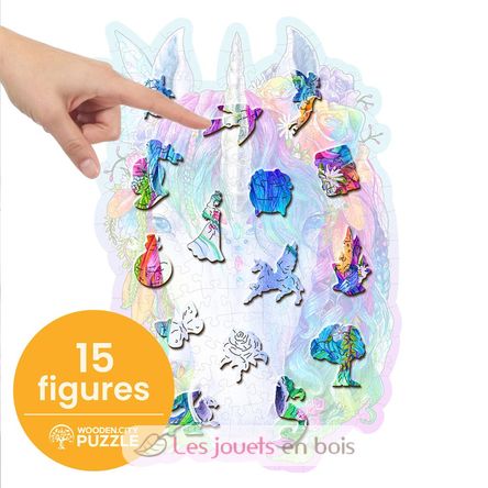 Puzzle de madera Unicornio elegante 150 piezas WC-HE-0177-M Wooden City 4