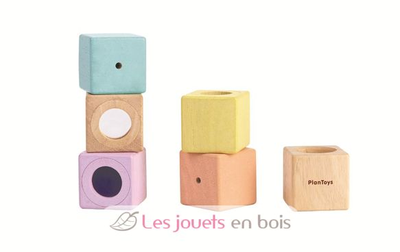 Bloques de madera para desarrollar los sentidos pastel PT5257 Plan Toys 7