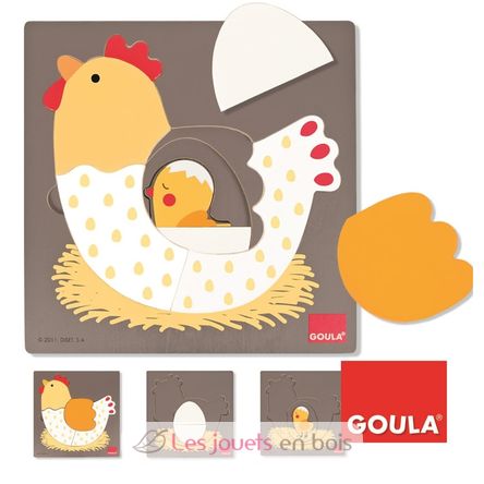Puzzle huevo de gallina pollito GO53027-4036 Goula 1