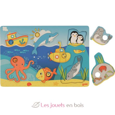 Encaje con dibujos escondidos - Animales marinos GK57307 Goki 1