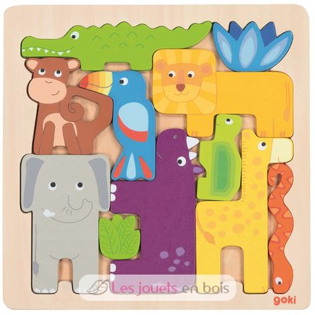 Puzzle de madera Safari GK57320 Goki 1