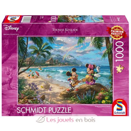 Puzzle Mickey y Minnie en Hawaii 1000 piezas S-57528 Schmidt Spiele 1
