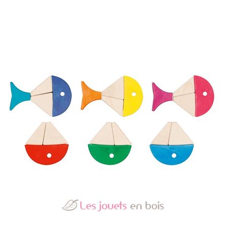 Bloques de construcción peces de colores GK58472 Goki 2