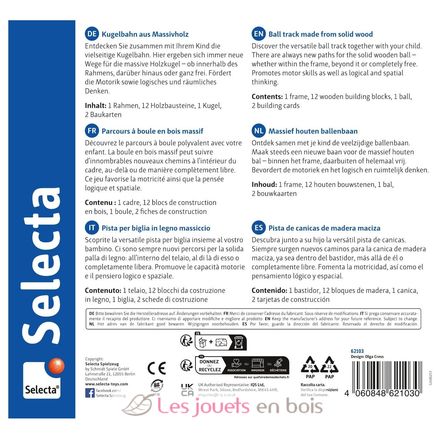 Pista de canicas de madera maciza SE62103 Selecta 3