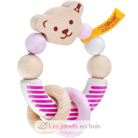Sonajero de madera oso Steiff rosa SE64300 Selecta 1