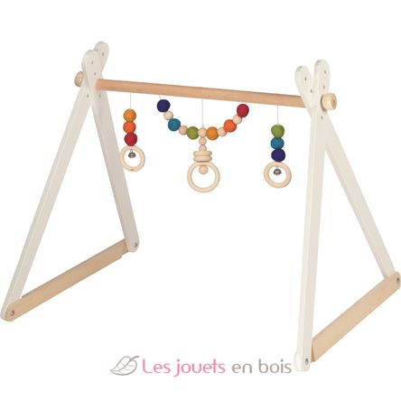 Gimnasio de madera para bebés arcoíris GK65357 Goki 1