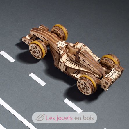 Mini coche de carreras modelo mecánico U-70252 Ugears 10