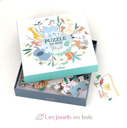 Puzzle de madera La vuelta al mundo 24 piezas V7102 Vilac 1