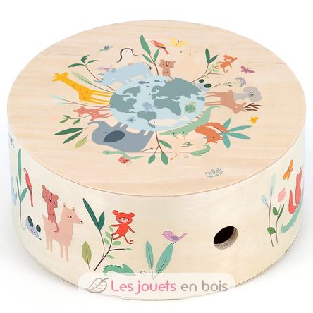 Tambor cajón animales del mundo Sarah Betz V7113 Vilac 1