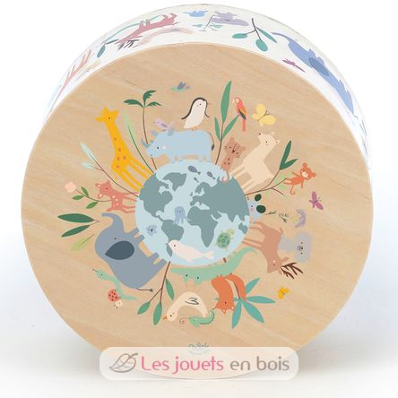 Tambor cajón animales del mundo Sarah Betz V7113 Vilac 2