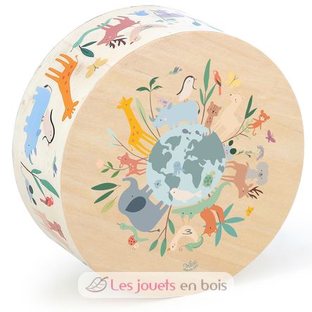 Tambor cajón animales del mundo Sarah Betz V7113 Vilac 3