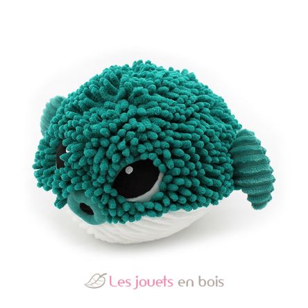 Peluche pez globo mamá y bebé verde DE74700 Les Déglingos 3