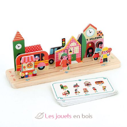 Juego de lógica de madera - La Ciudad V7627 Vilac 2
