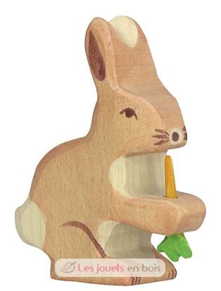 Figura de conejo con zanahoria HZ-80102 Holztiger 1