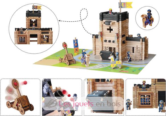 Castillo fortificado y catapulta 270 piezas JJ8028 Jeujura 3