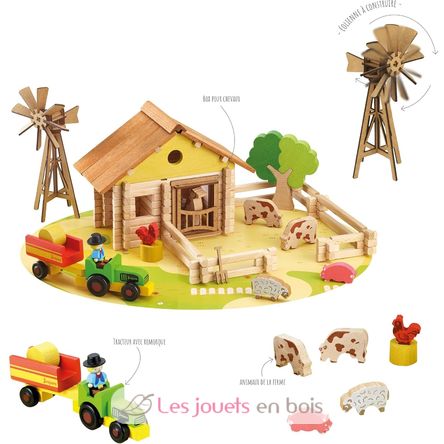Mi granja de madera 145 piezas JJ8041 Jeujura 2