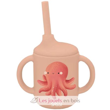 Vaso con pajita de silicona Slurpy el pulpo SJ-SI0795 Sassi Junior 1