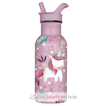 Botella de acero inoxidable 500 ml Sparkly el unicornio SJ-SB1105 Sassi Junior 1