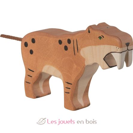 Figura de tigre dientes de sable HZ80622 Holztiger 1