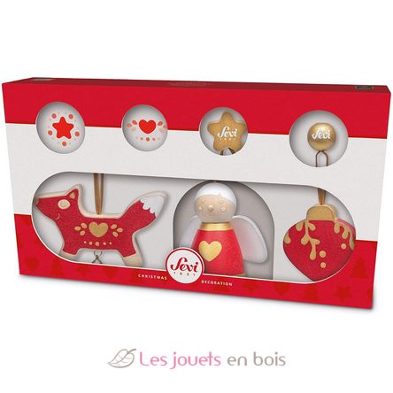 Decoraciones Navidad rojos (3 piezas) SE83098 Sevi 1