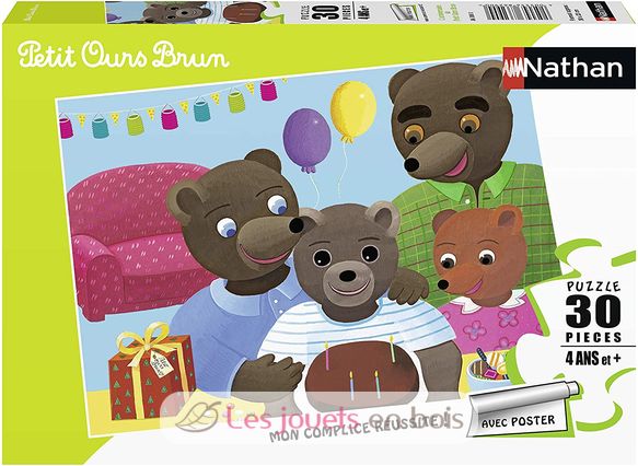 Rompecabezas de cumpleaños Little Brown Bear 30 piezas N863808 Nathan 1