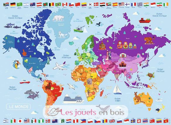 Puzzle Mapa del Mundo 250 piezas NA868834 Nathan 2