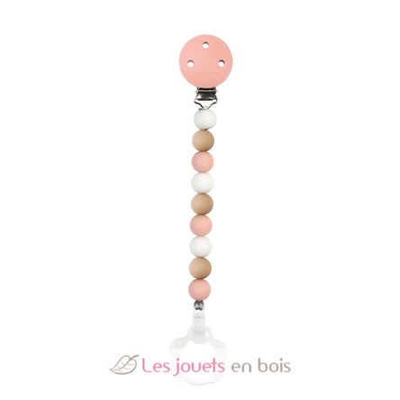 Accesorio para chupete de silicona rosa blanco beige NA877619 Nattou 1
