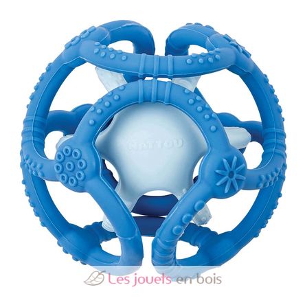 Juego de 2 bolas de silicona azul NA879040 Nattou 1