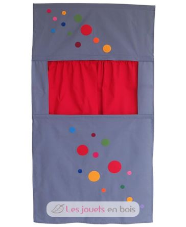 Teatro de marionetas de tela gris MU92037A Mú 1
