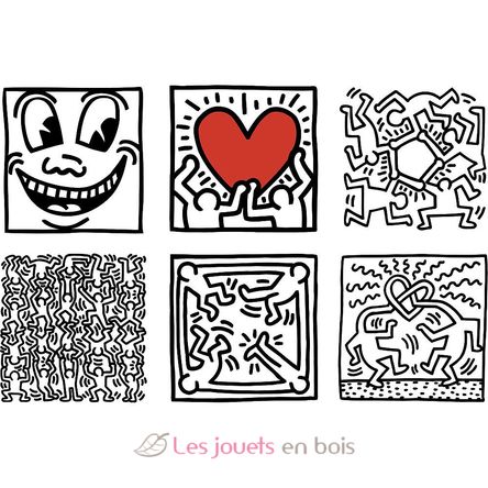 Juego de 9 cubos Keith Haring V9227 Vilac 3