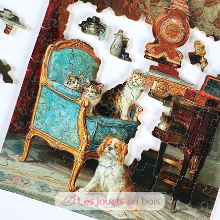 Familia de gatos y un perro de Lambert A1103-150 Puzzle Michèle Wilson 3