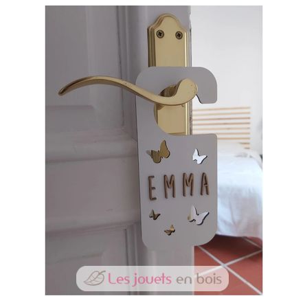 Placa pomo puerta personalizada - Mariposas blanca VI-PL30 Vintiun 3