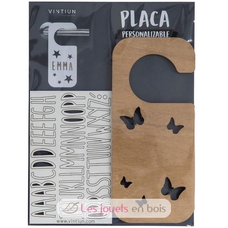 Placa pomo puerta personalizada - Mariposas VI-PL29 Vintiun 2