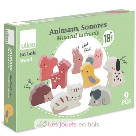 Animales de madera con sonidos V7126 Vilac 1