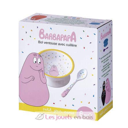 Tazón de succión con cuchara Barbapapá PJ-BA702R Petit Jour 2