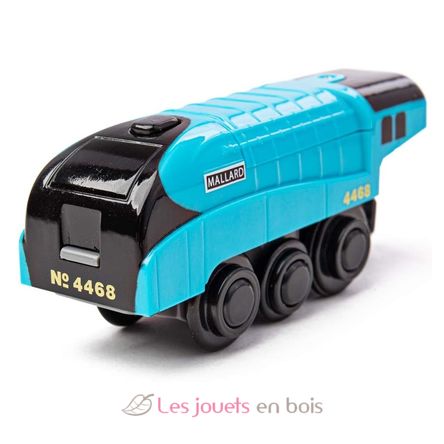 Locomotora Mallard a pilas azul BJT308 Bigjigs Toys 2