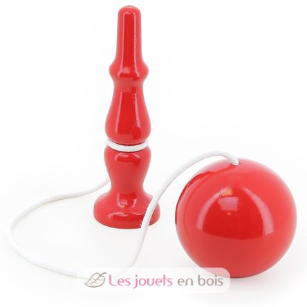 Bilboquet de madera maciza rojo V7203R Vilac 2