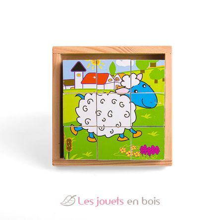 Rompecabezas de cubo Animales BJ536 Bigjigs Toys 4