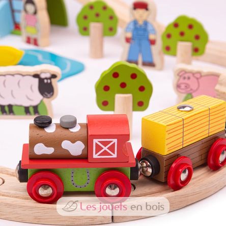 Juego de tren de granja BJT036 Bigjigs Toys 2