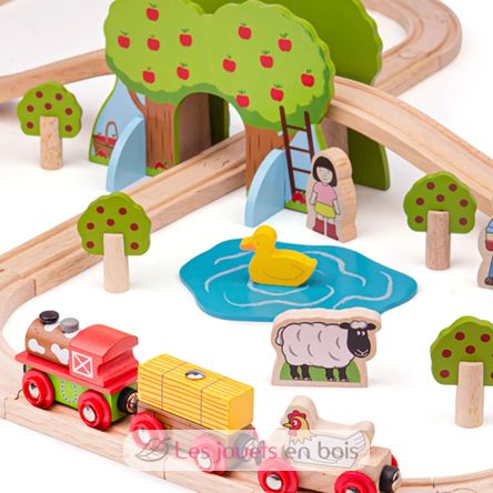 Juego de tren de granja BJT036 Bigjigs Toys 4