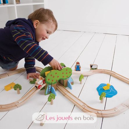 Juego de tren de granja BJT036 Bigjigs Toys 5