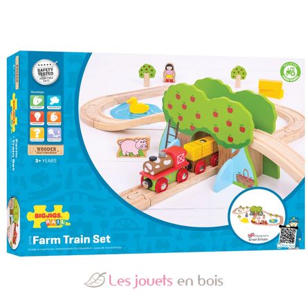 Juego de tren de granja BJT036 Bigjigs Toys 7