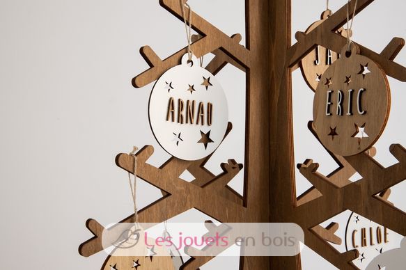 Adorno de Navidad personalizable, madera blanca VI-BN11 Vintiun 6