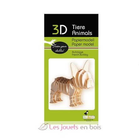 Modelo 3D de papel Bulldog francés FRI-11639 Fridolin 2