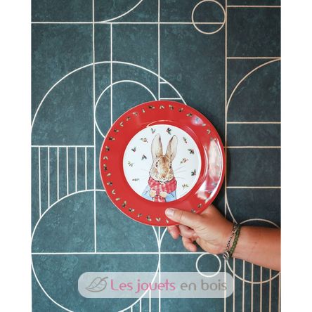 Plato Peter Rabbit Navidad rojo 20 cm PJ-BP924N Petit Jour 3