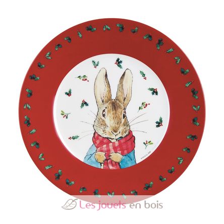 Plato Peter Rabbit Navidad rojo 20 cm PJ-BP924N Petit Jour 1